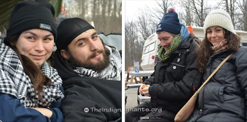 Anarchists Sakura Saunders, Darius Mirshahi, Dave Vasey & Lana Goldberg at the Sarnia blockade