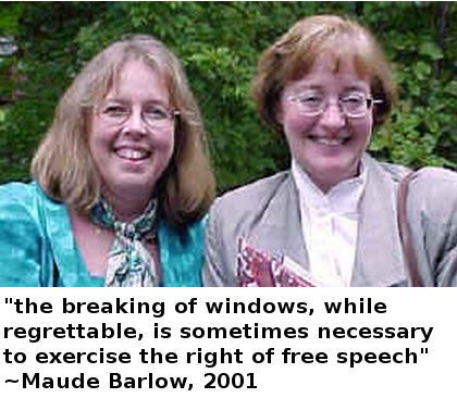 Elizabeth May and Maude Barlow of the Council of Canadians