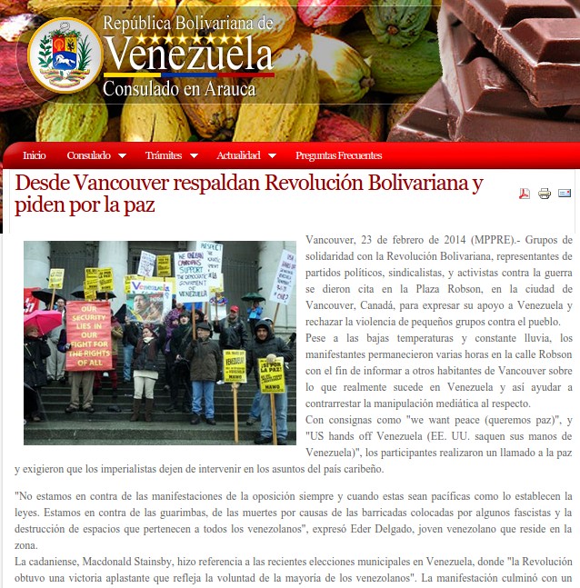 Screenshot from Venezuelan consulate in Arauca, Columbia 
