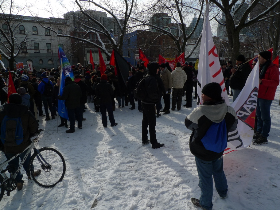 OCAP, OPSEU & anarchists in solidarity at Moss Park