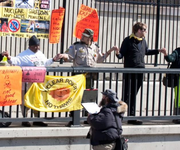 He's with Zach Ruiter, Davyn Calfchild & Dee Shanger...