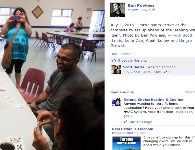 Harjap at Bill McKibben & Naomi Klein's "Tar Sands Healing Walk" this month...