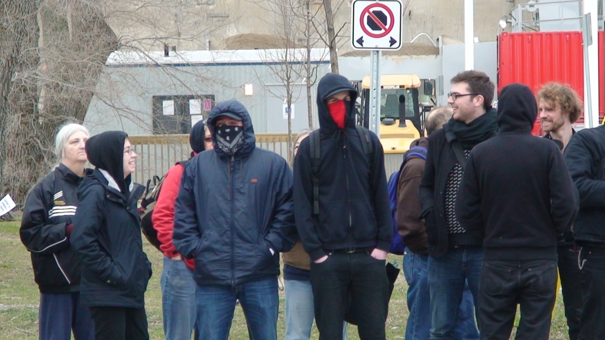 Porter striker supporters at last night's protest...