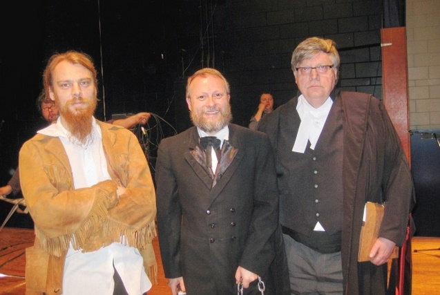 Daniel Johnson (on left) plays the part of Louis Riel in Regina...