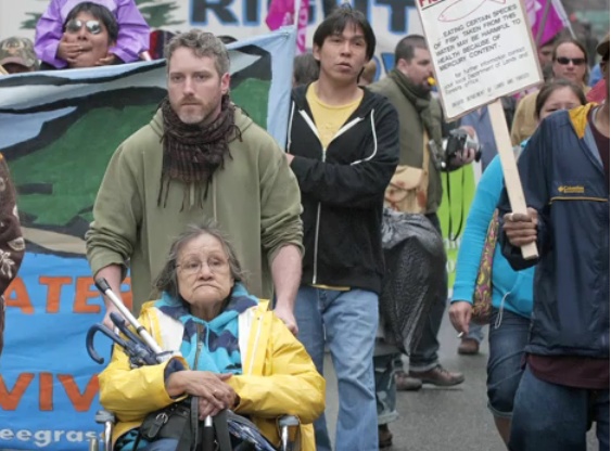 CPT's Dave Vasey at a previous Grassy Narrows march...