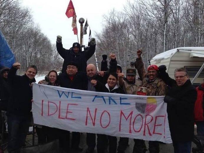 Ken Lewenza (far right) at the Sarnia Blockade...