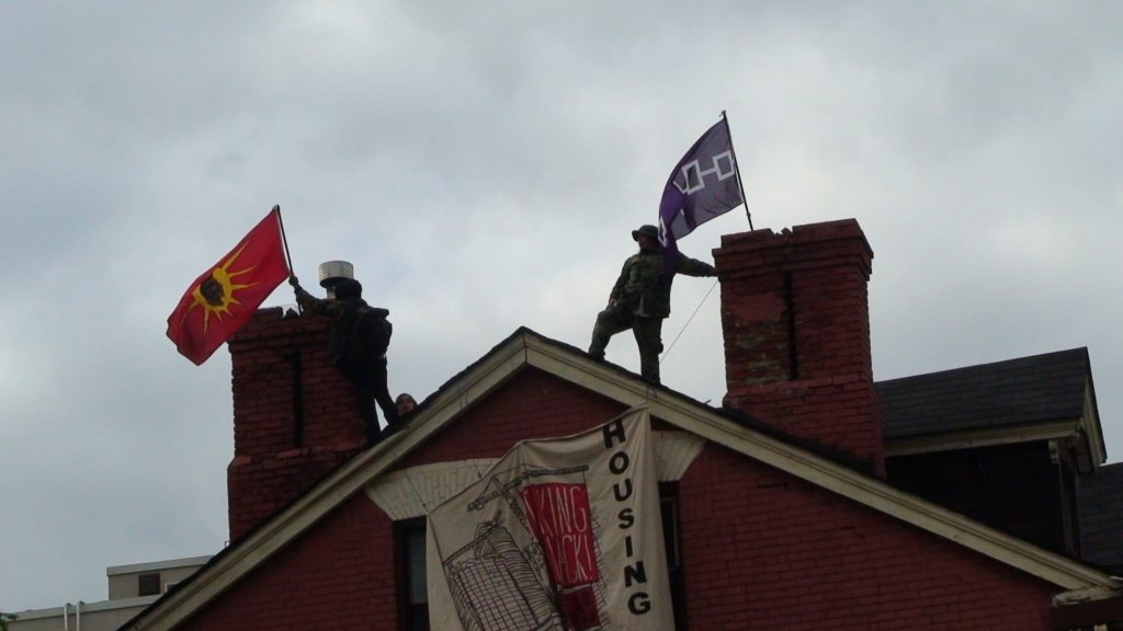 Gary and Davin Ouimet trespassing on the roof of a private building...