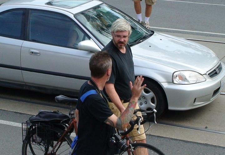 Mike Roy with CUPE 2073 President Rob Chamberland...