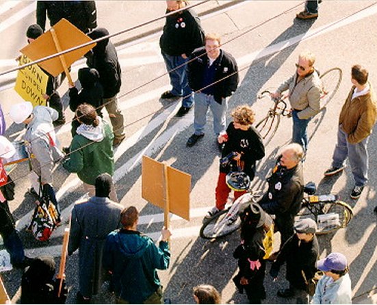 Notice the sign on the left saying "Burn Zundel Down!" 