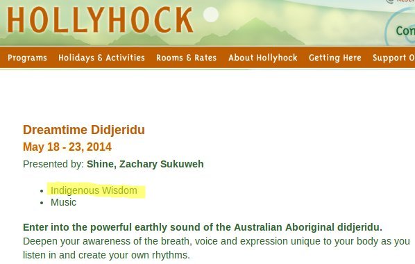 Indigenous wisdom delivered by Hollyhock!