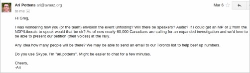 Avaaz writes to offer an MP or two...