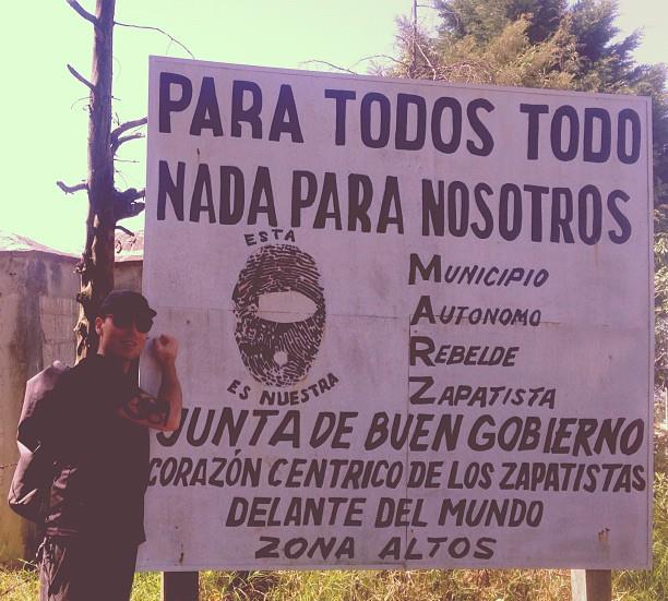 Jeh Custerra visiting a Zapatista camp in Mexico