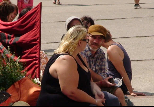 Dave Vasey and Trish Mills at an anti-police march that got violent