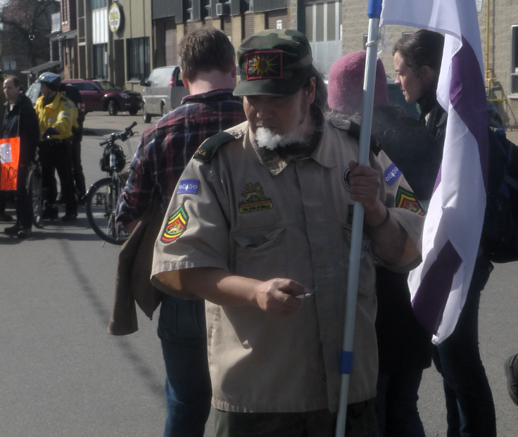Davyn Calfchild performing a sacred cigarette break...