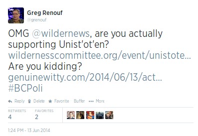 greg-renouf-tweet-wilderness-committee-unistoten-camp