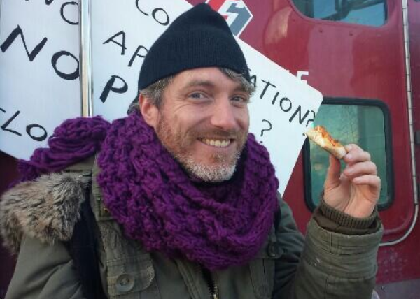 Dave Vasey at a December Line 9 protest