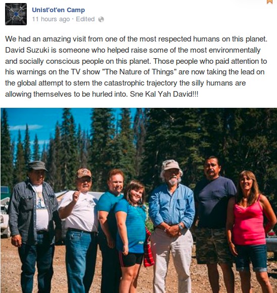 David Suzuki with the RCMP designated extremist Unist'ot'en Camp