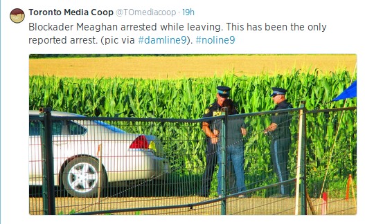 Line 9 protester "Meaghan" was arrested last night