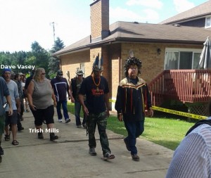 Dave Vasey & Trish Mills with the Men's Fire at the short-lived North Dumfries occupation