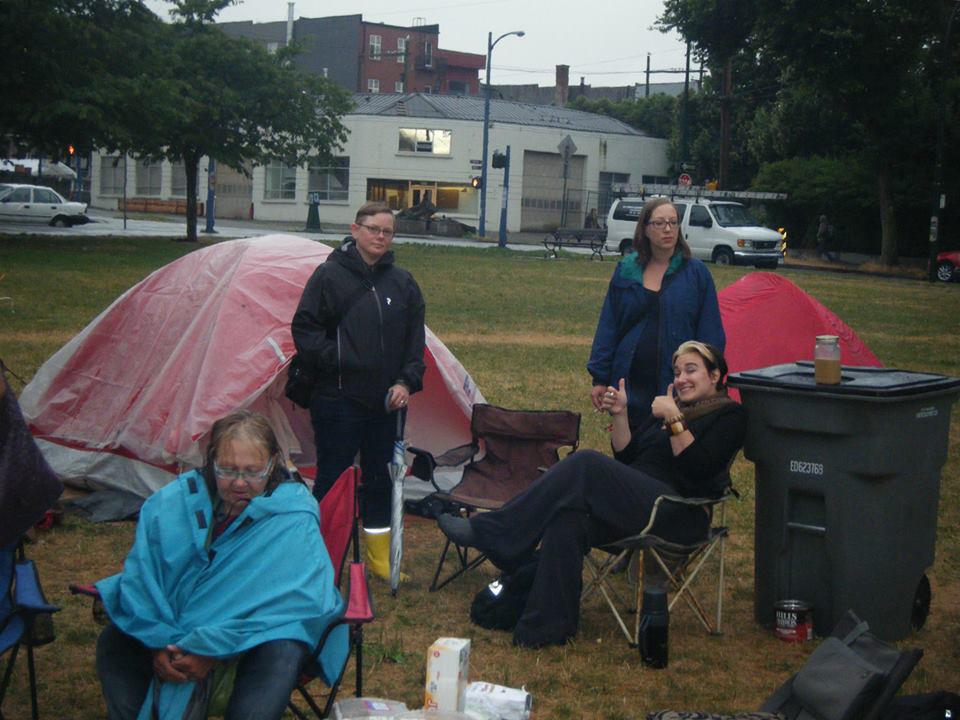 Adrienne Smith (back-left) and Sasha Wiley-Shaw (back-right) at the camp