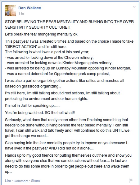 Dan Wallace openly advocates fellow protesters to use violence against the police...