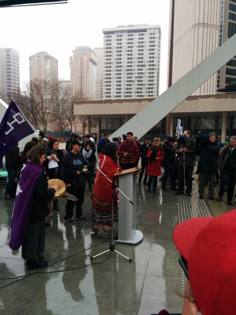 Cathy Walker making her speech...