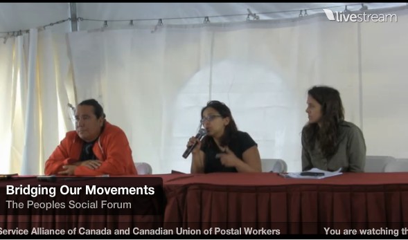 Clayton Thomas-Muller, Harsha Walia, Brigette DePape in August, 2014