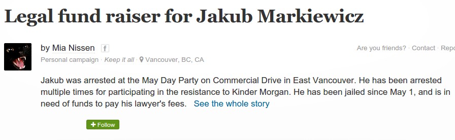 Mia "Gandhi" Nissen leads the fundraiser...