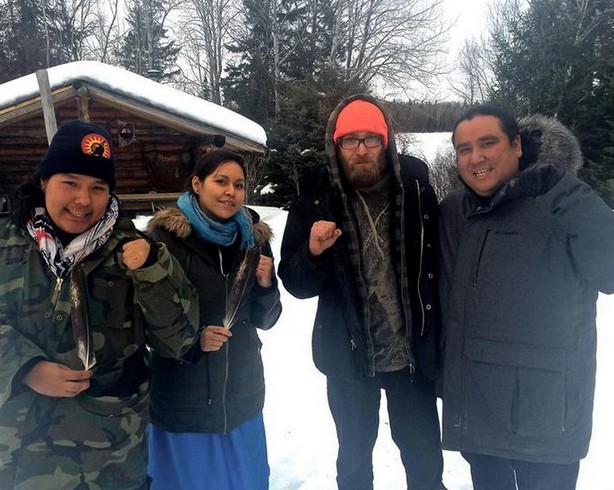 Clayton Thomas-Muller with convicted G20 ringleader Alex Hundert in March 2015