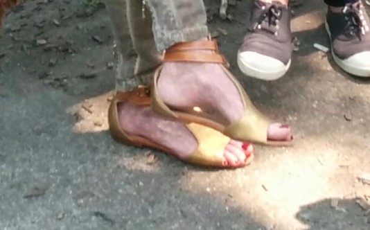 She didn't even come prepared to march...