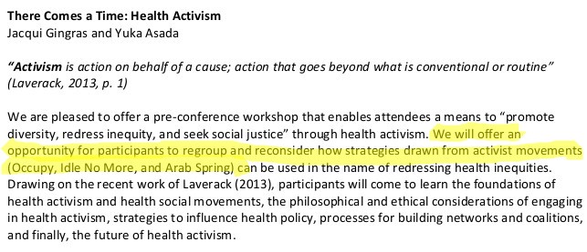 What does "health activism" have to do with the Arab Spring?