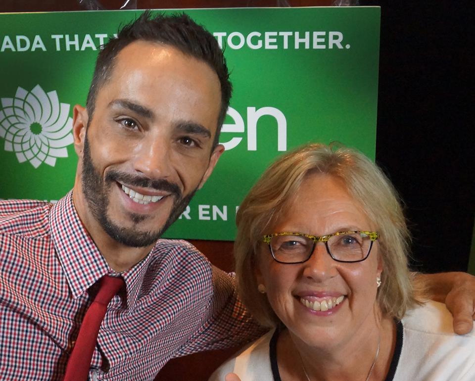 David Clow and Green Party leader Elizabeth May