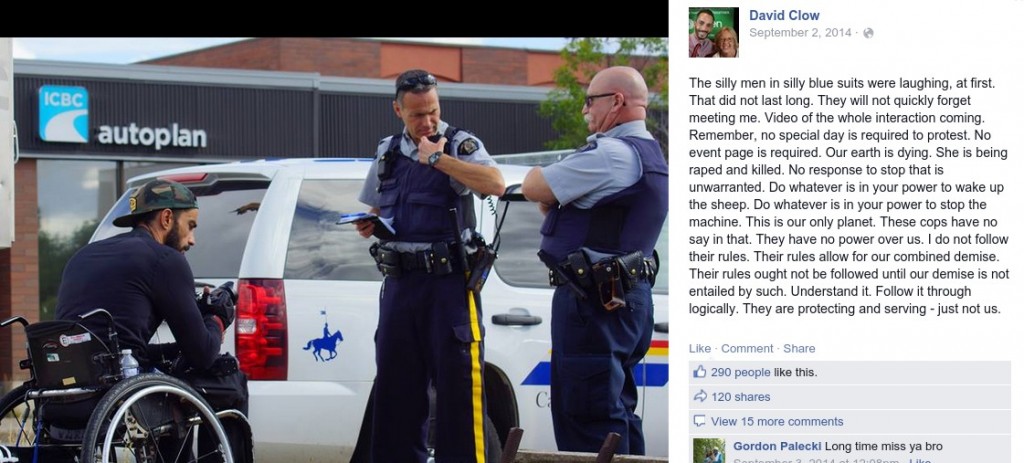 Green Party MP candidate calls RCMP "silly men in silly blue suits".