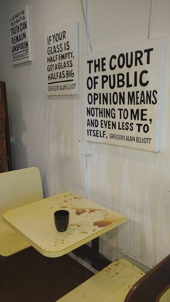 Vandal attacks Gregory Alan Elliott's art exhibit