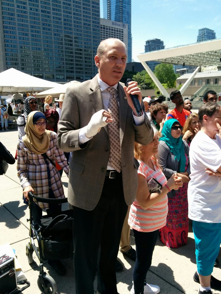 ATU Leader Bob Kinnear takes his turn at the mic